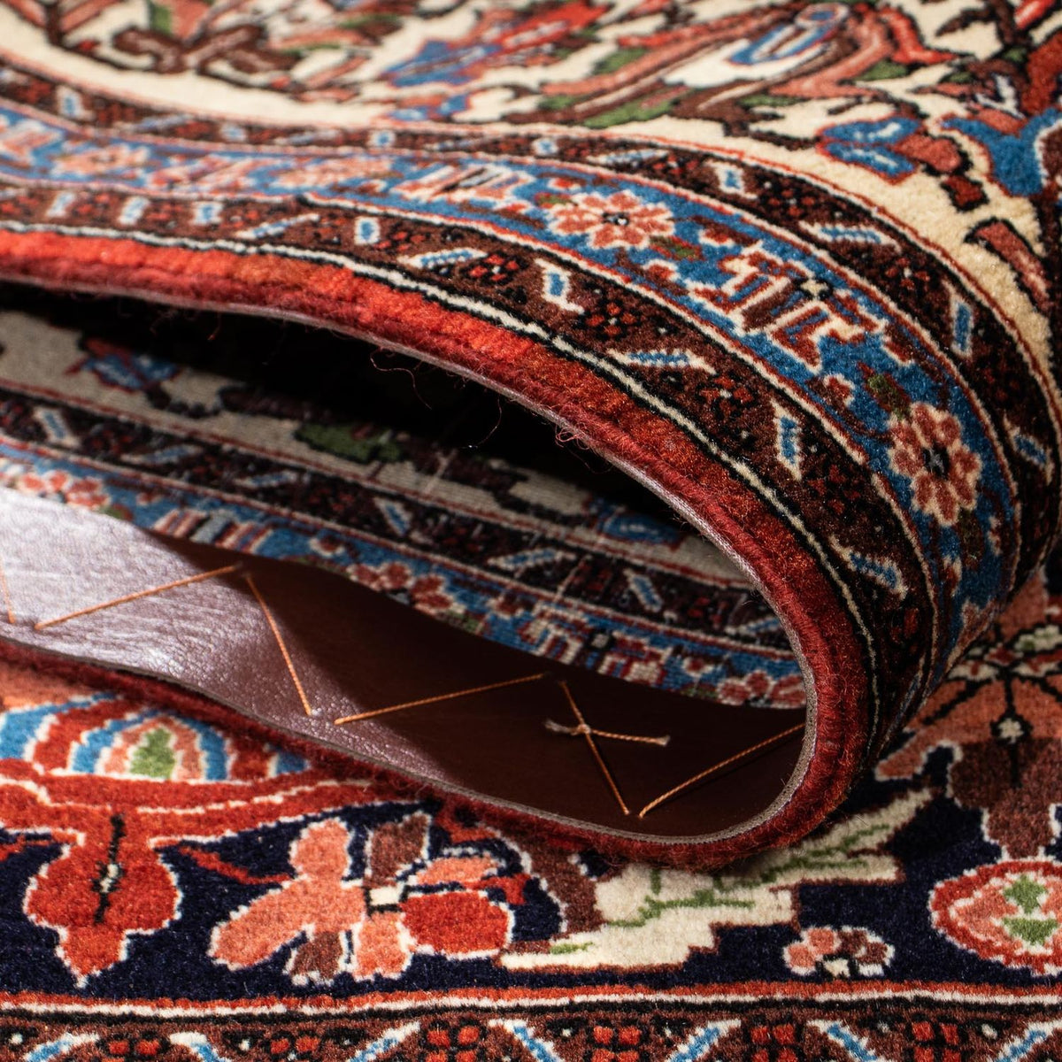 Alfombra persa - Ghom - 186 x 141 cm - azul oscuro