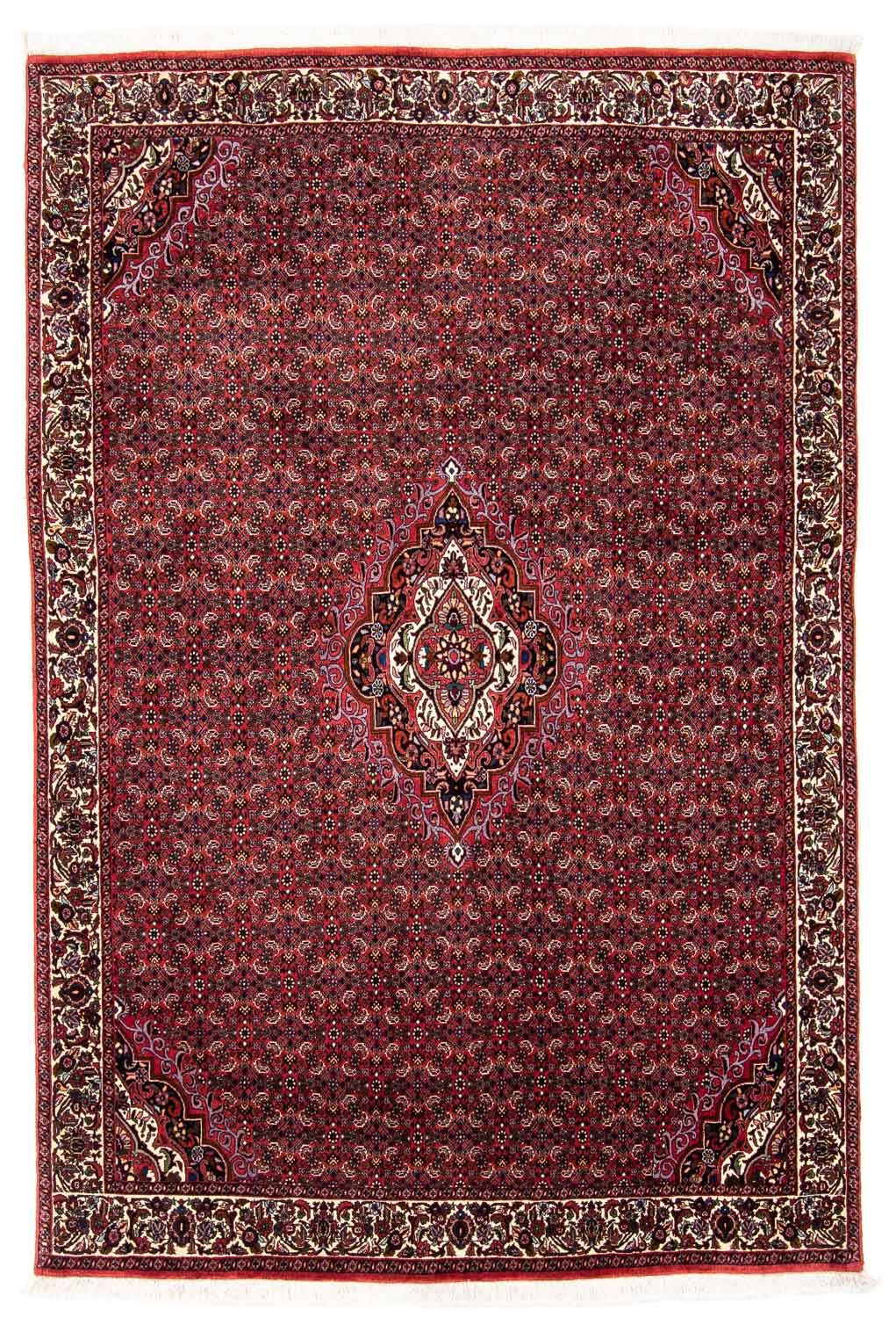 Alfombra persa - Bidjar - 241 x 172 cm - rojo oscuro