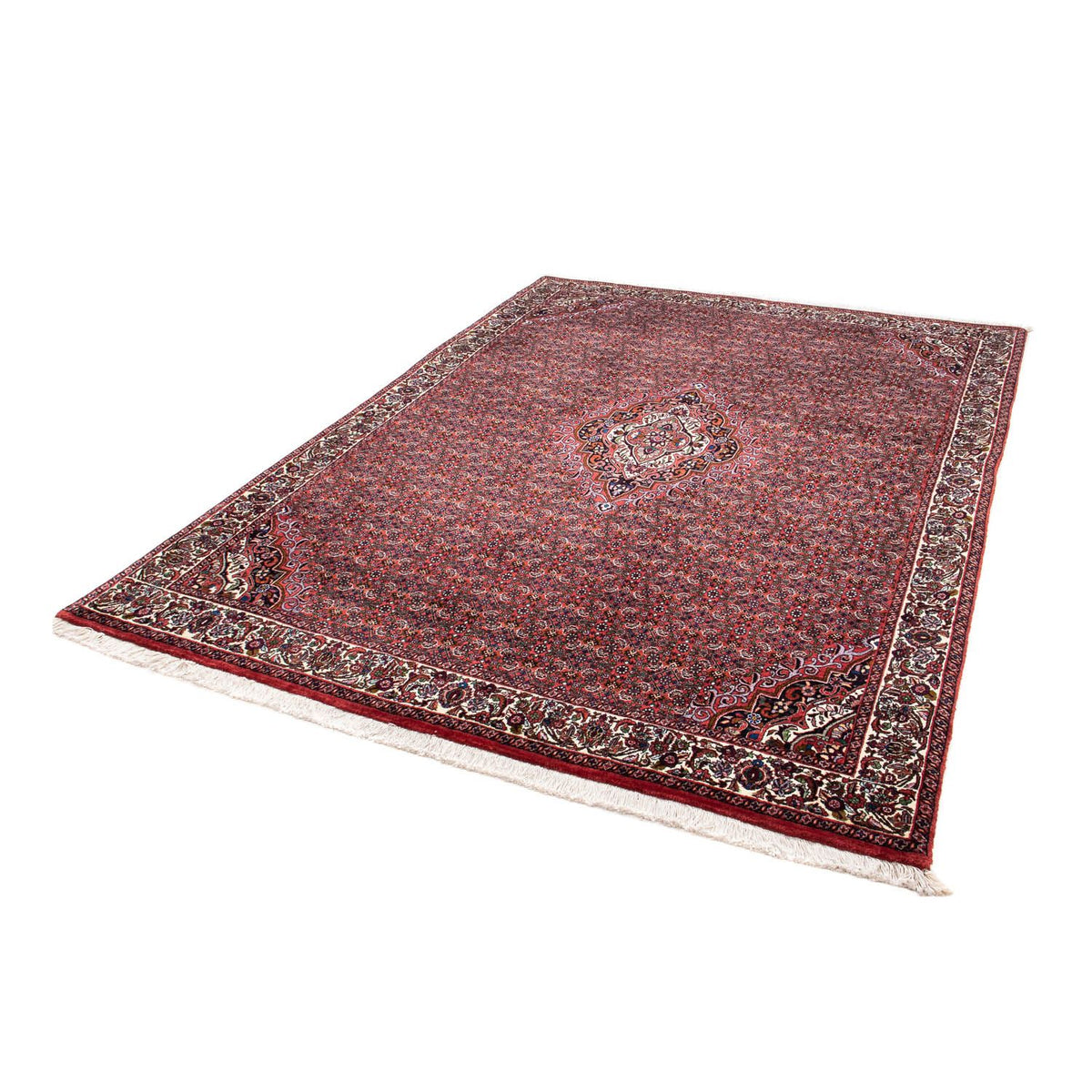 Alfombra persa - Bidjar - 241 x 172 cm - rojo oscuro