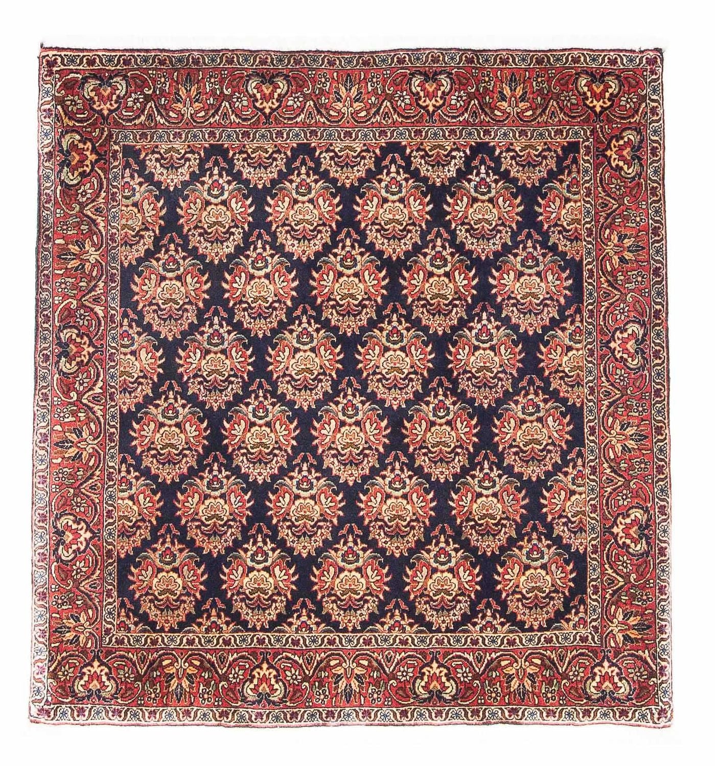 Alfombra persa - Bidjar cuadrado  - 107 x 106 cm - azul oscuro