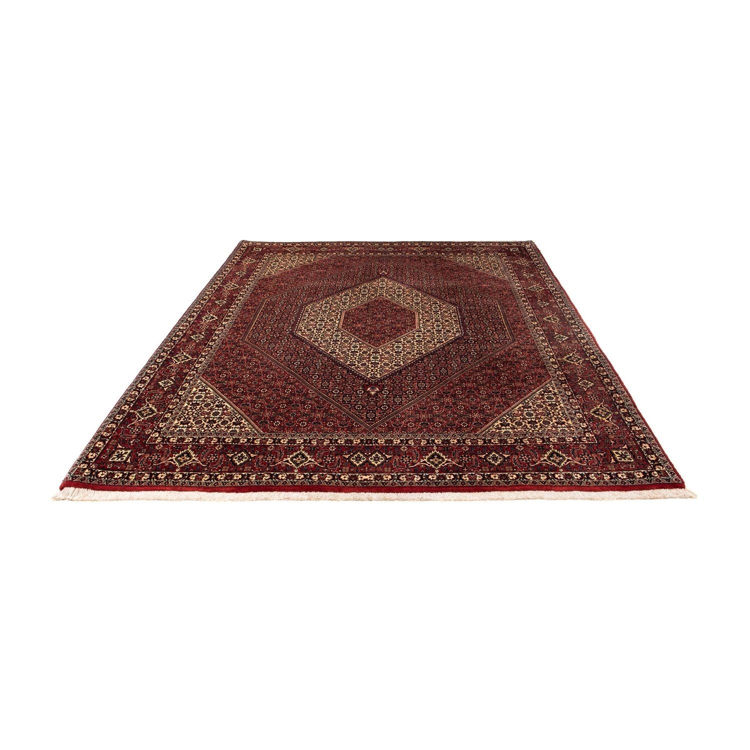 Alfombra persa - Bidjar - 255 x 205 cm - rojo oscuro
