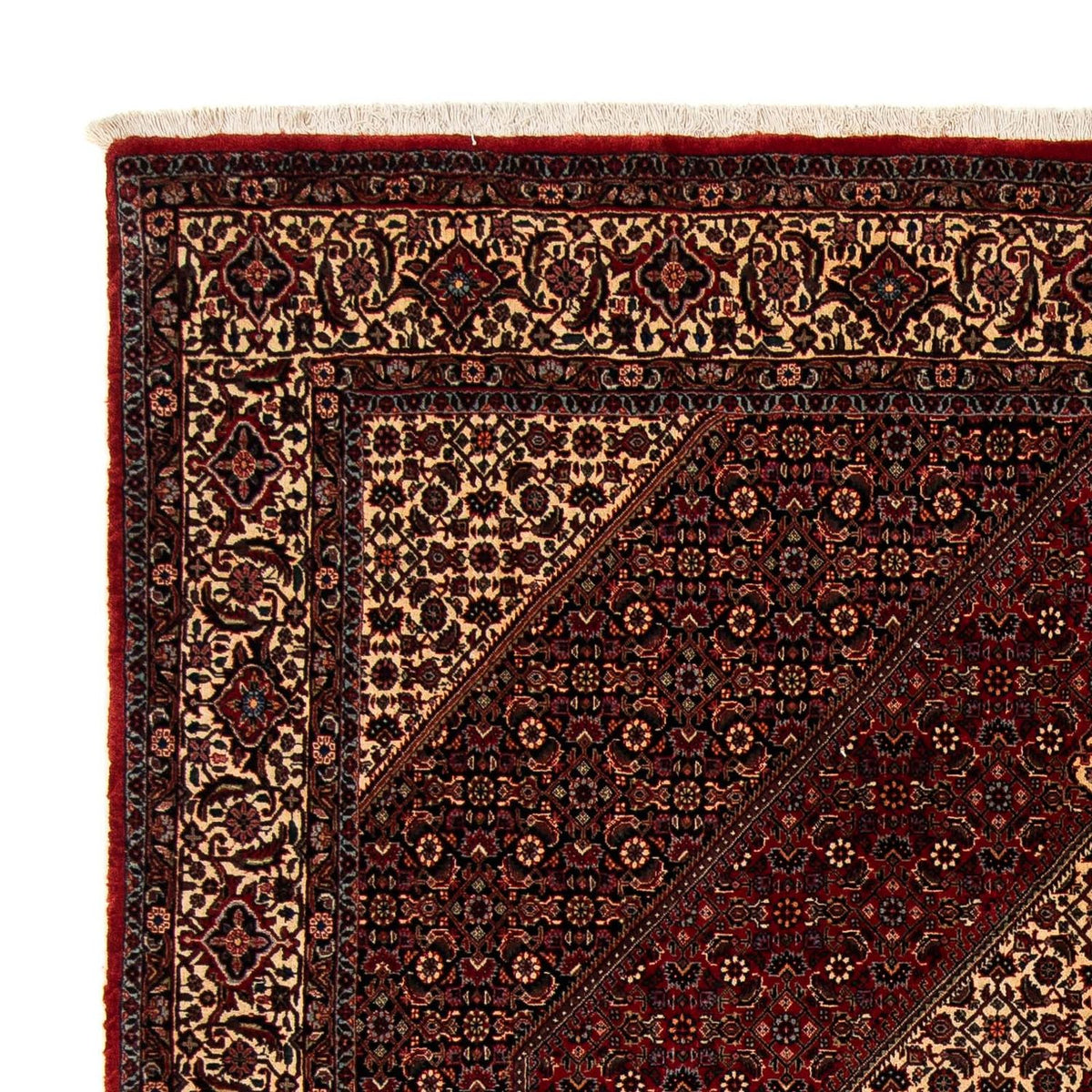 Alfombra persa - Bidjar - 255 x 202 cm - rojo oscuro