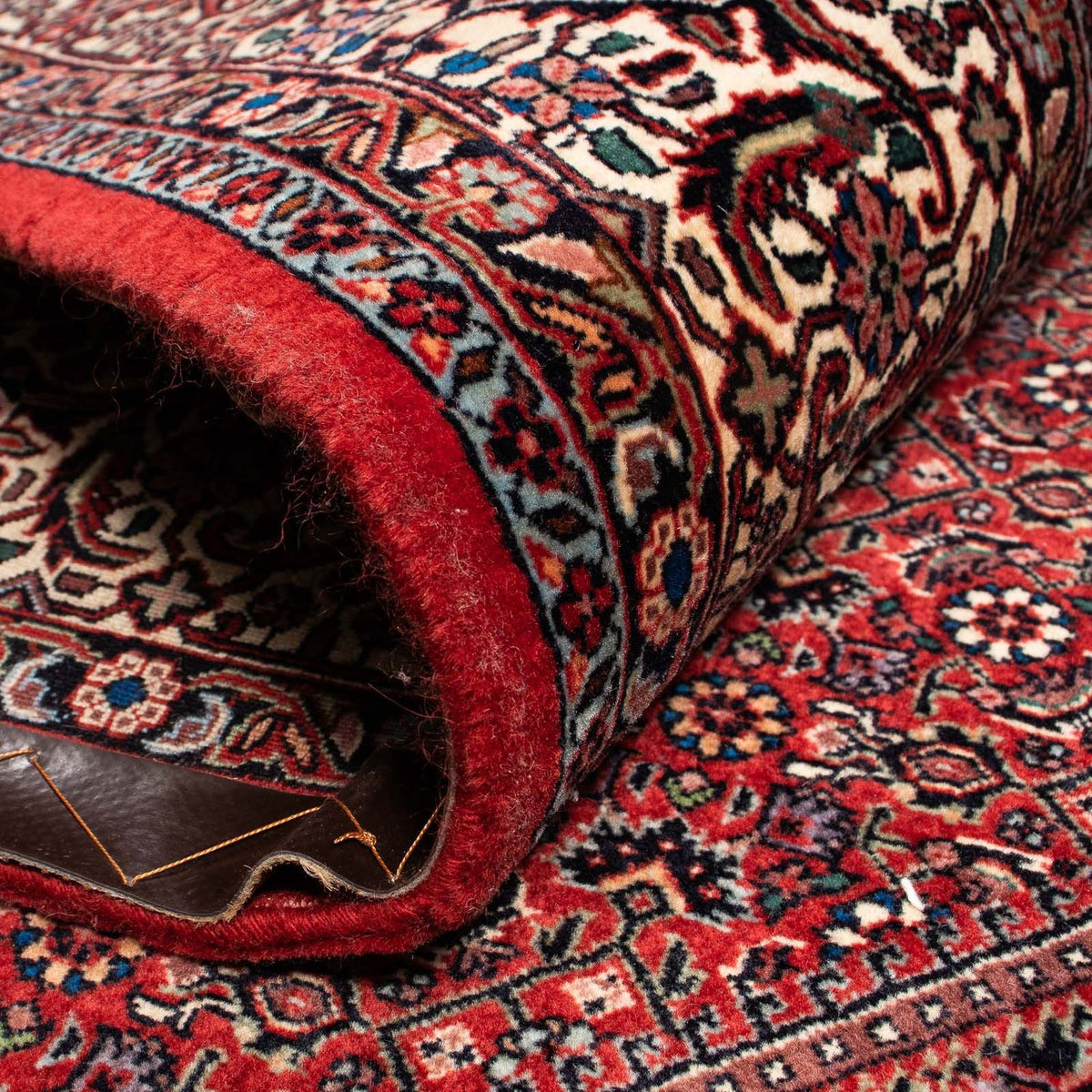 Alfombra persa - Bidjar - 255 x 202 cm - rojo oscuro