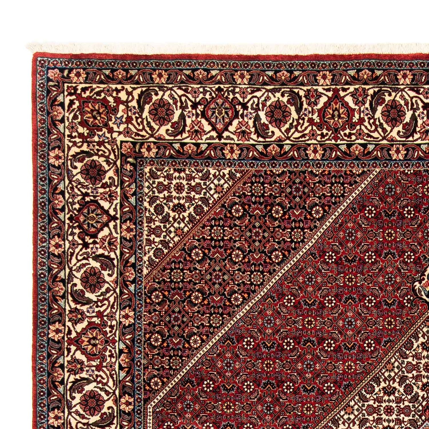 Alfombra persa - Bidjar - 252 x 205 cm - rojo oscuro