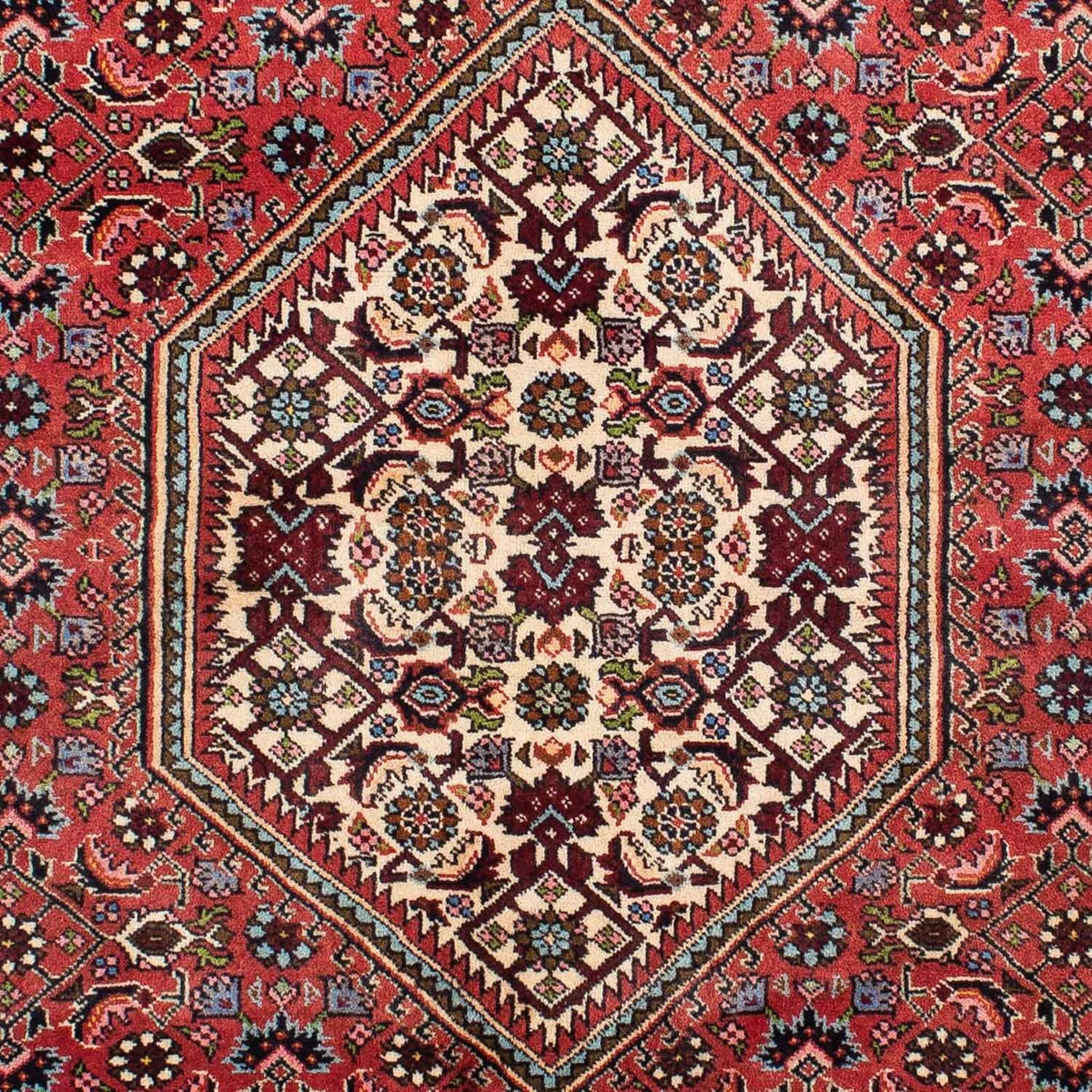 Alfombra persa - Bidjar - 242 x 135 cm - rojo