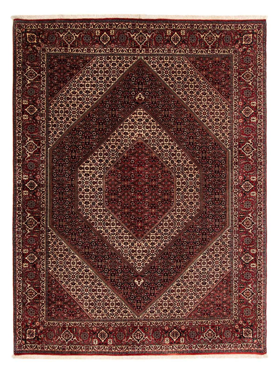 Alfombra persa - Bidjar - 262 x 203 cm - rojo oscuro