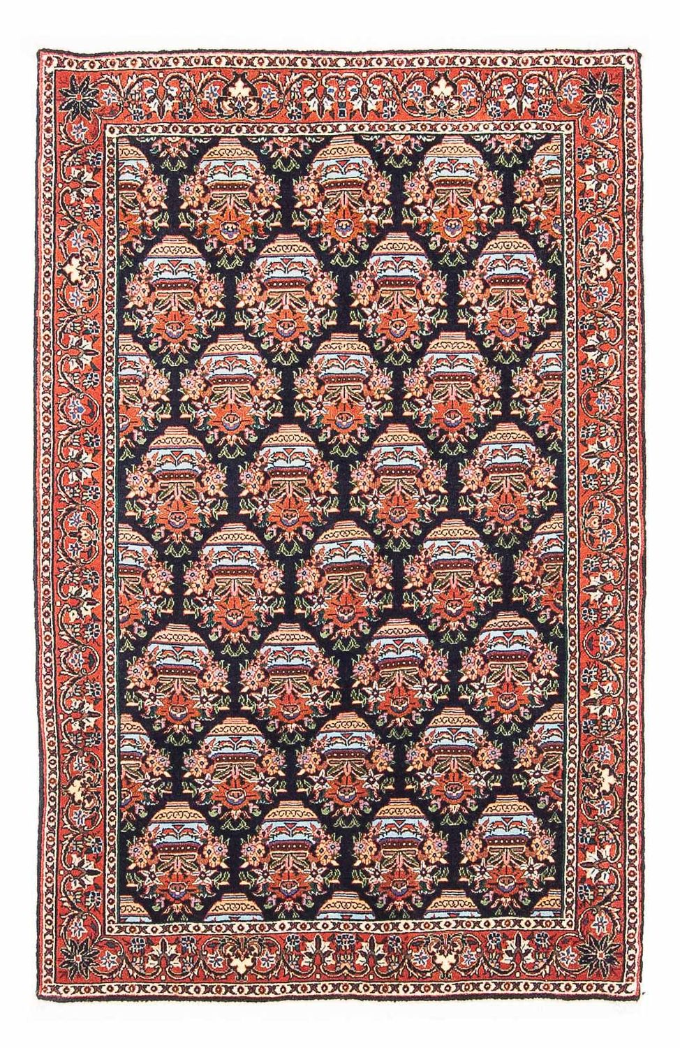 Alfombra persa - Bidjar - 125 x 82 cm - azul oscuro