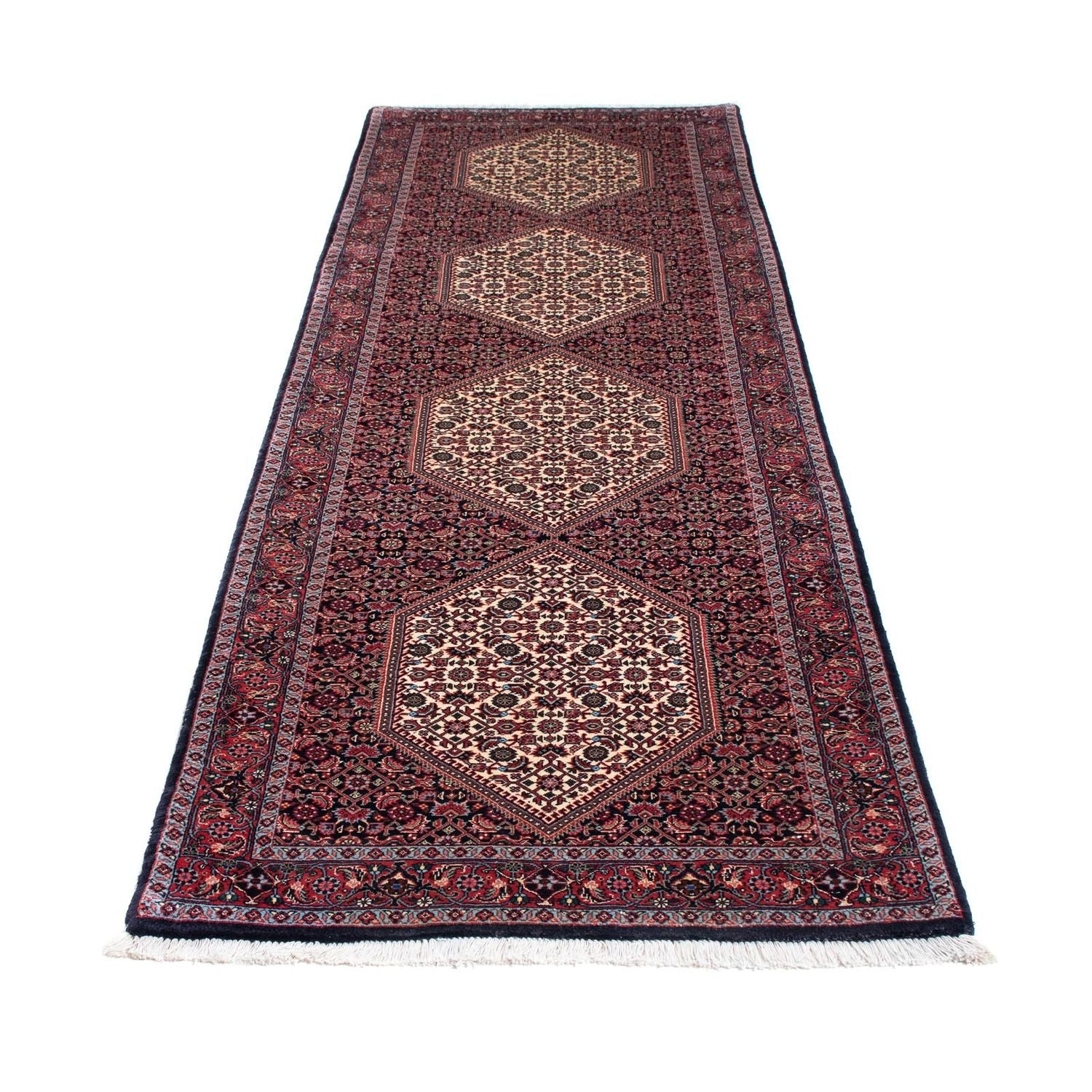 Alfombra de pasillo Alfombra persa - Bidjar - 289 x 83 cm - azul oscuro