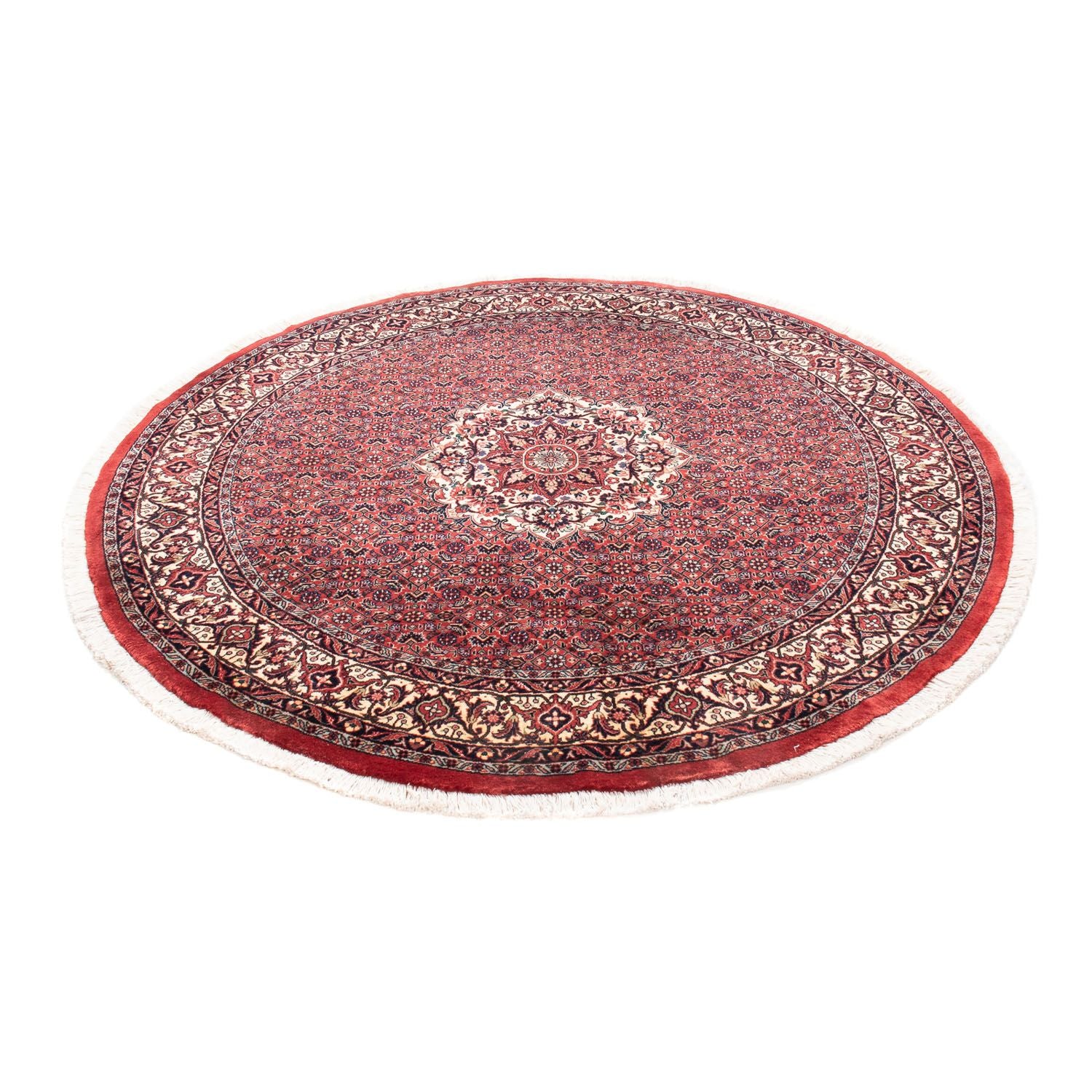 Alfombra persa - Bidjar redondo  - 155 x 155 cm - rojo oscuro