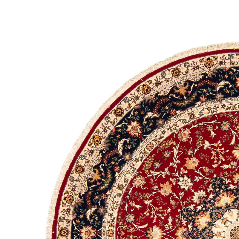 Alfombra Persa - Tabriz - Real redondo  - 250 x 250 cm - rojo oscuro