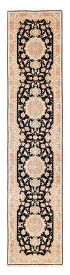 Alfombra de pasillo Alfombra Persa - Tabriz - Real - 419 x 87 cm - azul oscuro