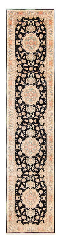 Alfombra de pasillo Alfombra Persa - Tabriz - Real - 419 x 87 cm - azul oscuro