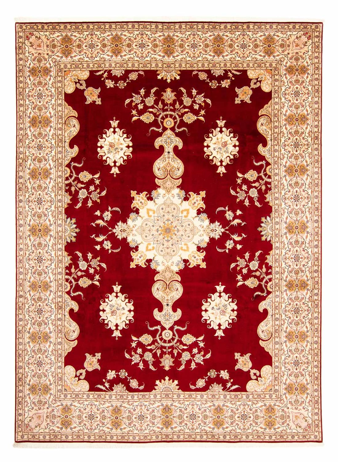 Alfombra Persa - Tabriz - Real - 402 x 298 cm - rojo oscuro