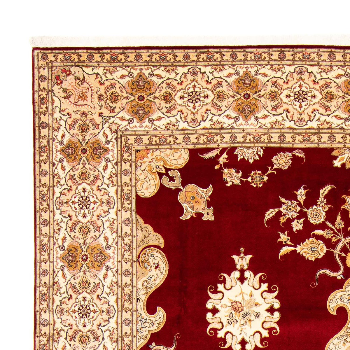Alfombra Persa - Tabriz - Real - 402 x 298 cm - rojo oscuro