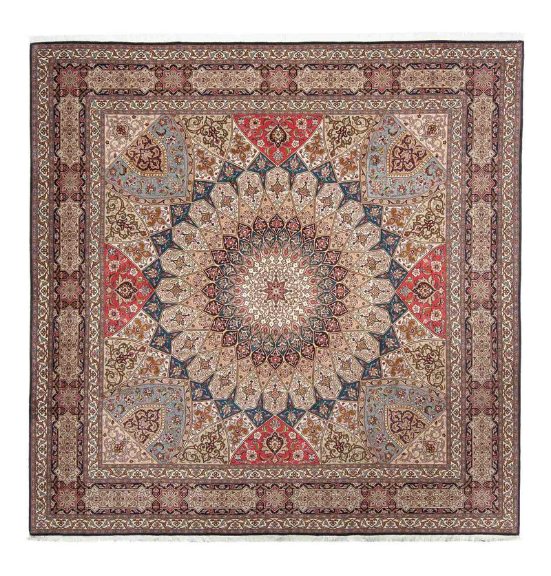 Alfombra Persa - Tabriz - Real cuadrado  - 253 x 251 cm - marrón claro
