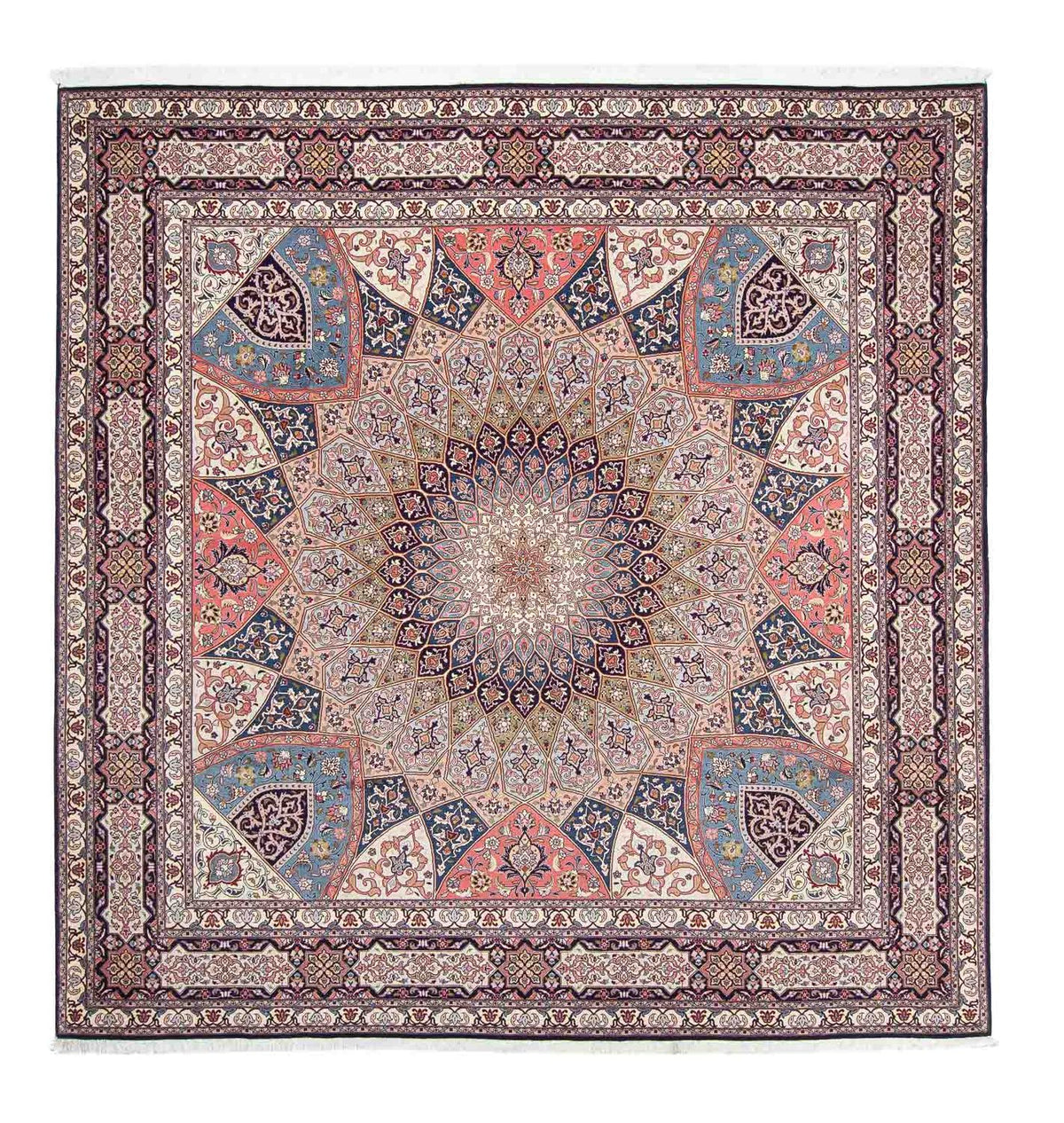Alfombra Persa - Tabriz - Real cuadrado  - 257 x 255 cm - marrón claro