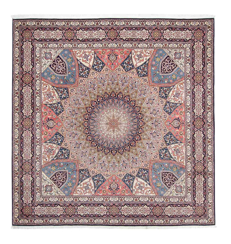 Alfombra Persa - Tabriz - Real cuadrado  - 257 x 255 cm - marrón claro
