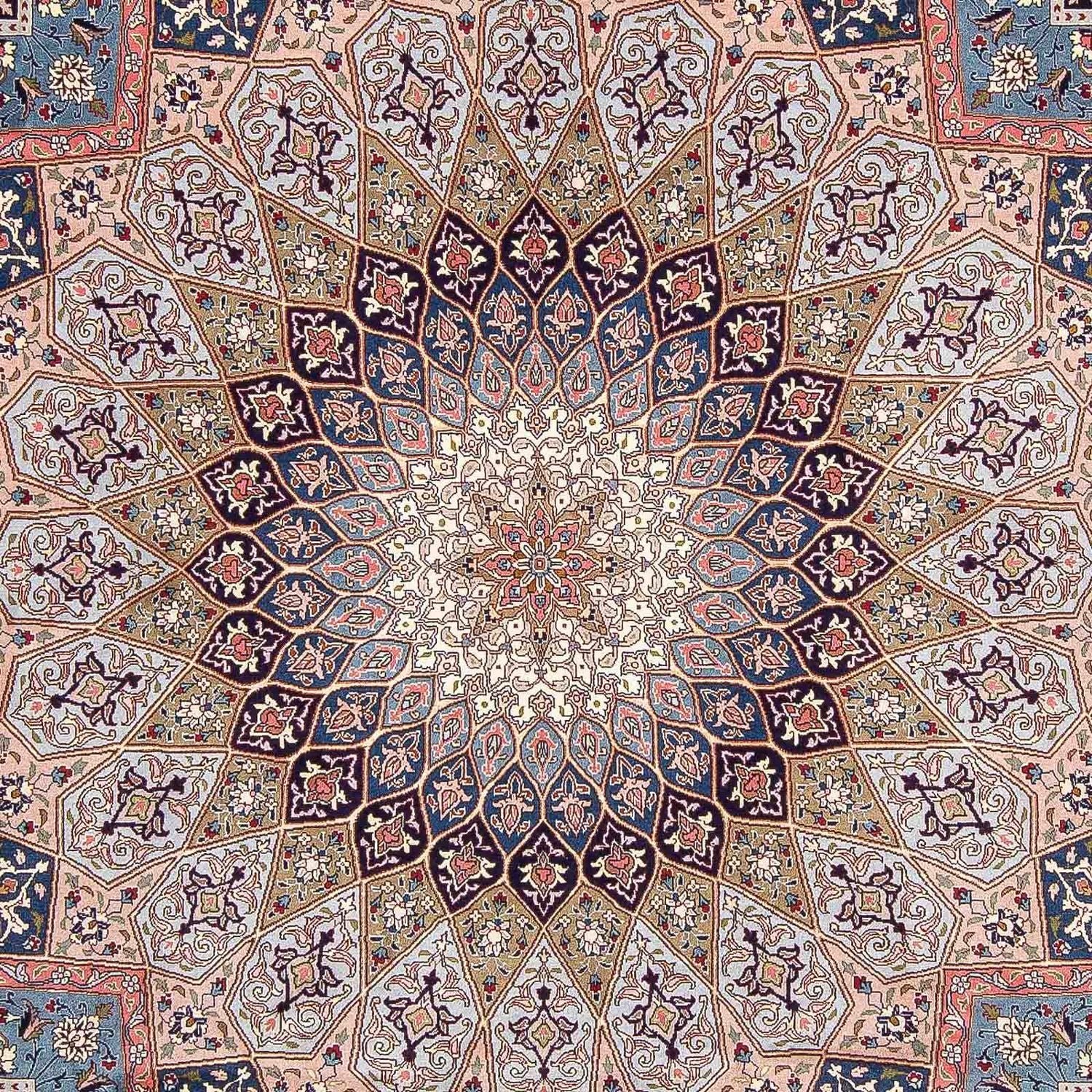 Alfombra Persa - Tabriz - Real cuadrado  - 257 x 255 cm - marrón claro