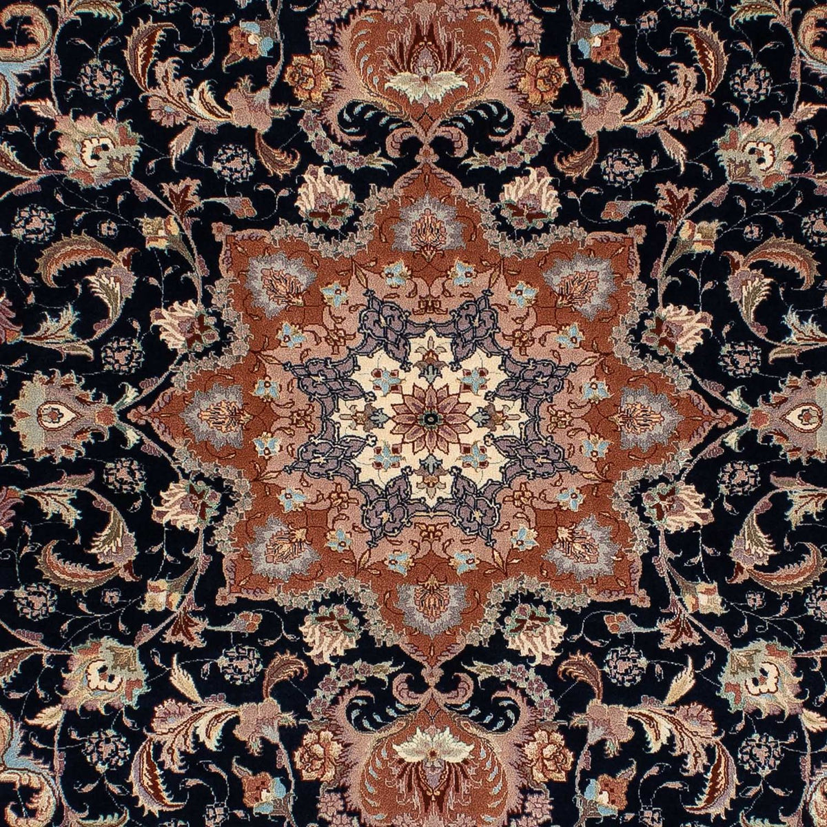 Alfombra Persa - Tabriz - Real - 200 x 155 cm - azul oscuro