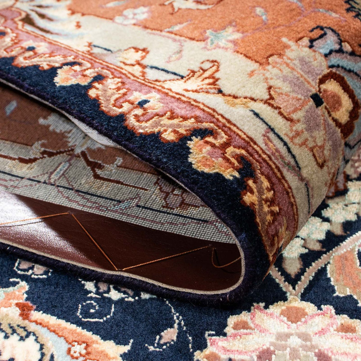 Alfombra Persa - Tabriz - Real - 200 x 155 cm - azul oscuro