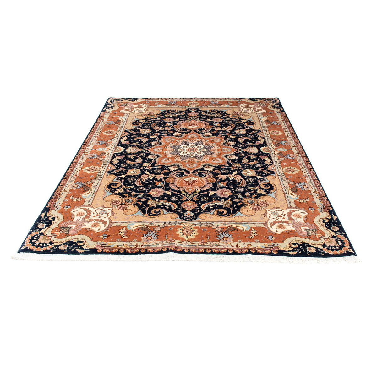 Alfombra Persa - Tabriz - Real - 200 x 155 cm - azul oscuro