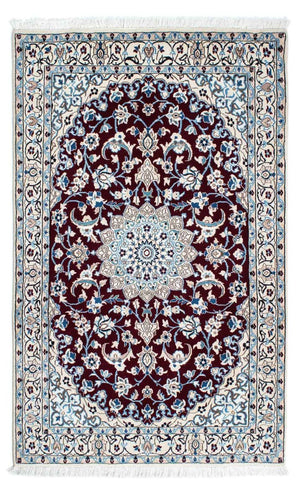 Alfombra Persa - Nain - Real - 182 x 110 cm - rojo oscuro