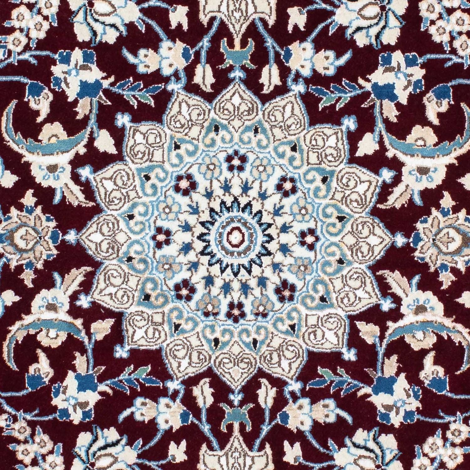 Alfombra Persa - Nain - Real - 182 x 110 cm - rojo oscuro