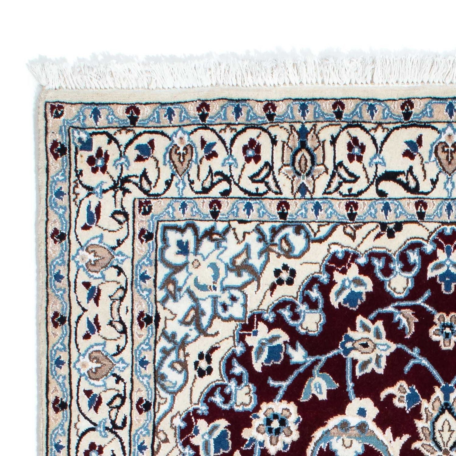 Alfombra Persa - Nain - Real - 182 x 110 cm - rojo oscuro