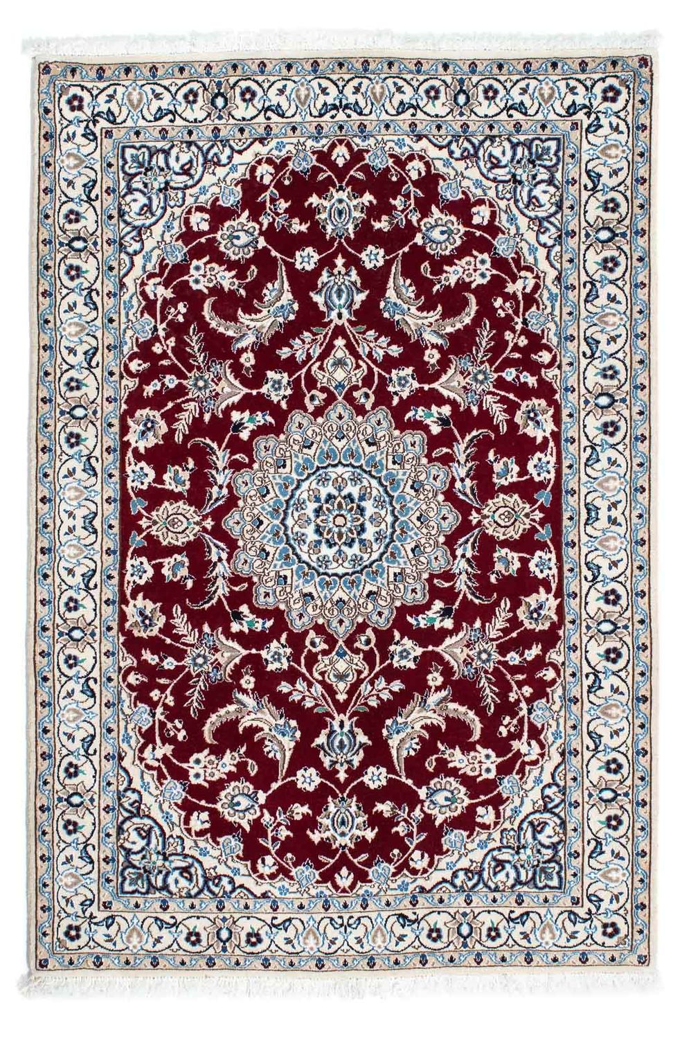 Alfombra Persa - Nain - Real - 163 x 115 cm - rojo oscuro