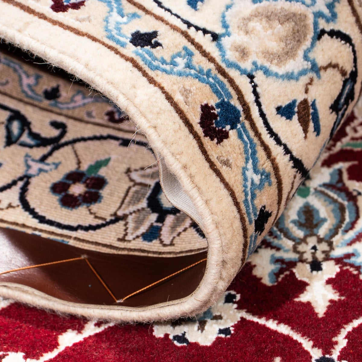 Alfombra Persa - Nain - Real - 163 x 115 cm - rojo oscuro