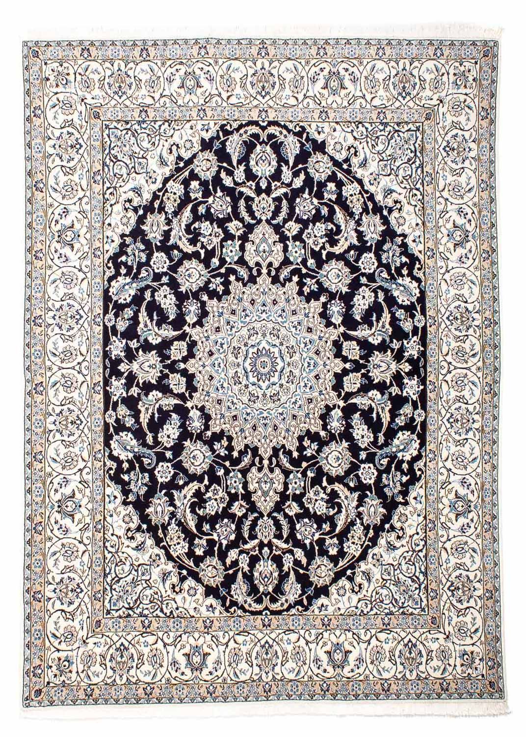 Alfombra Persa - Nain - Real - 251 x 200 cm - azul oscuro