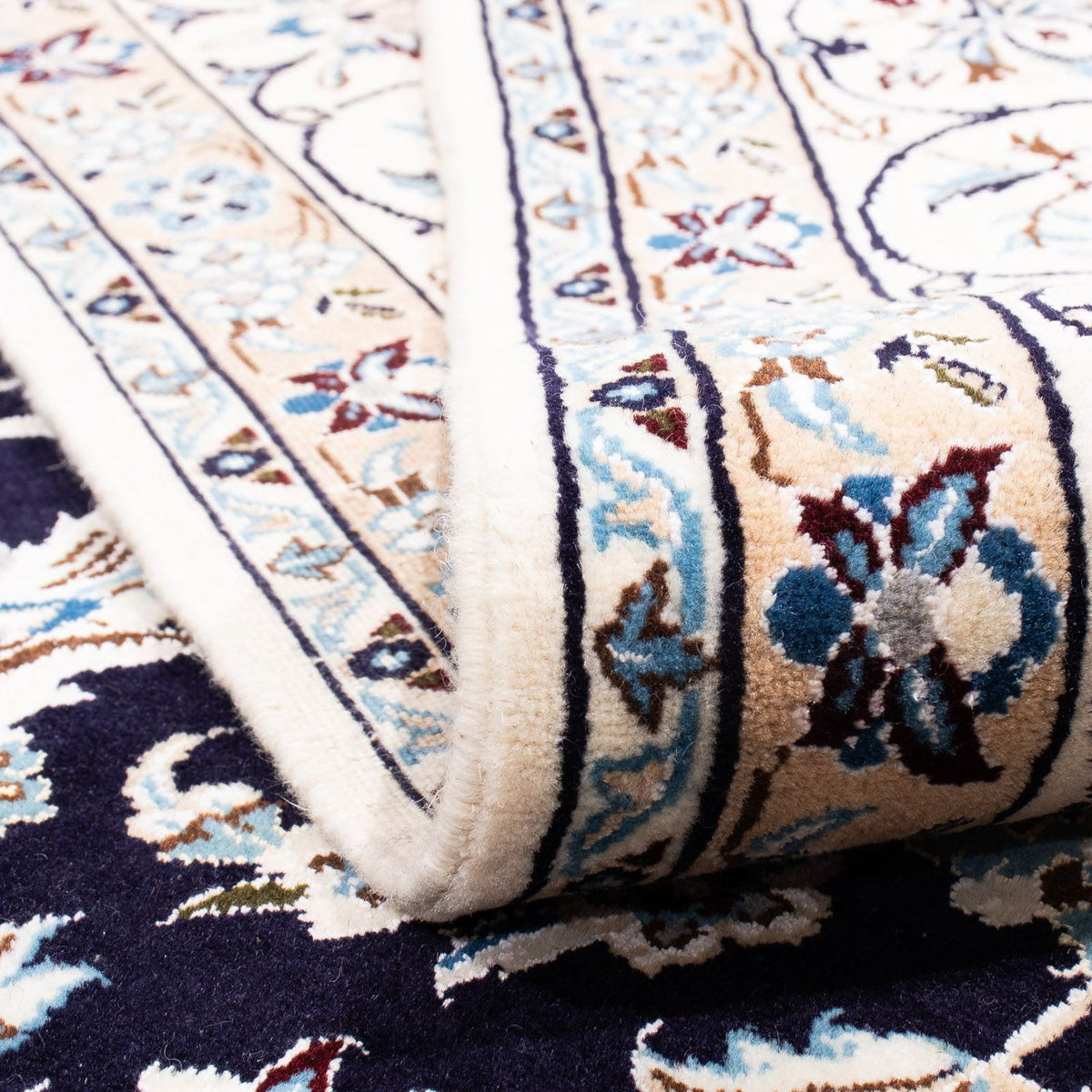 Alfombra Persa - Nain - Real - 251 x 200 cm - azul oscuro