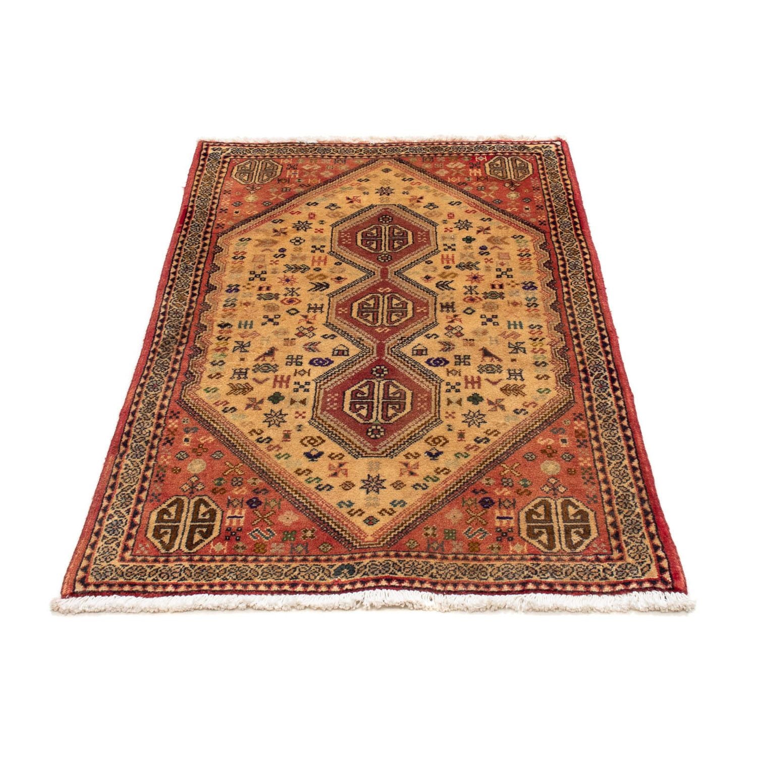 Alfombra persa - Nómada - 122 x 73 cm - rojo claro