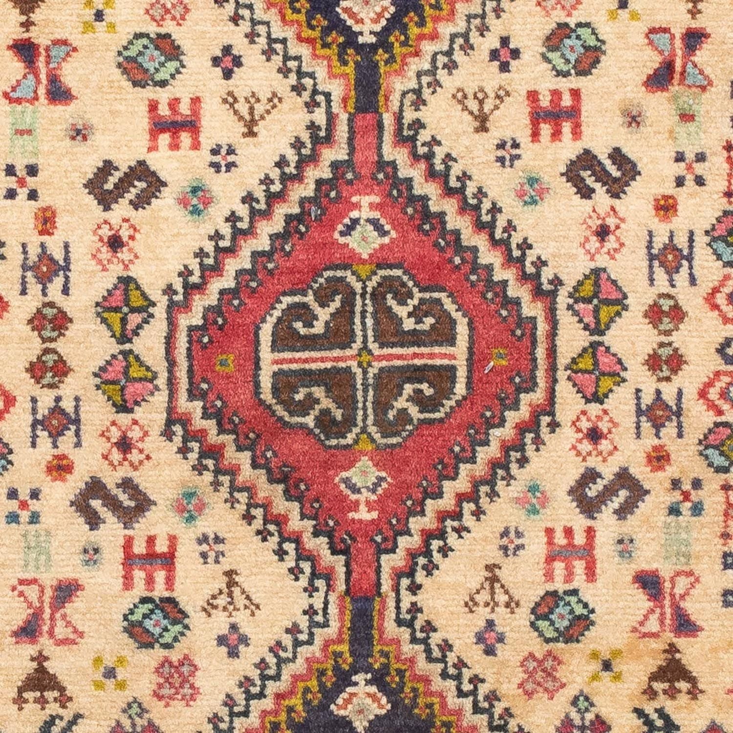Alfombra persa - Nómada - 124 x 76 cm - rojo claro