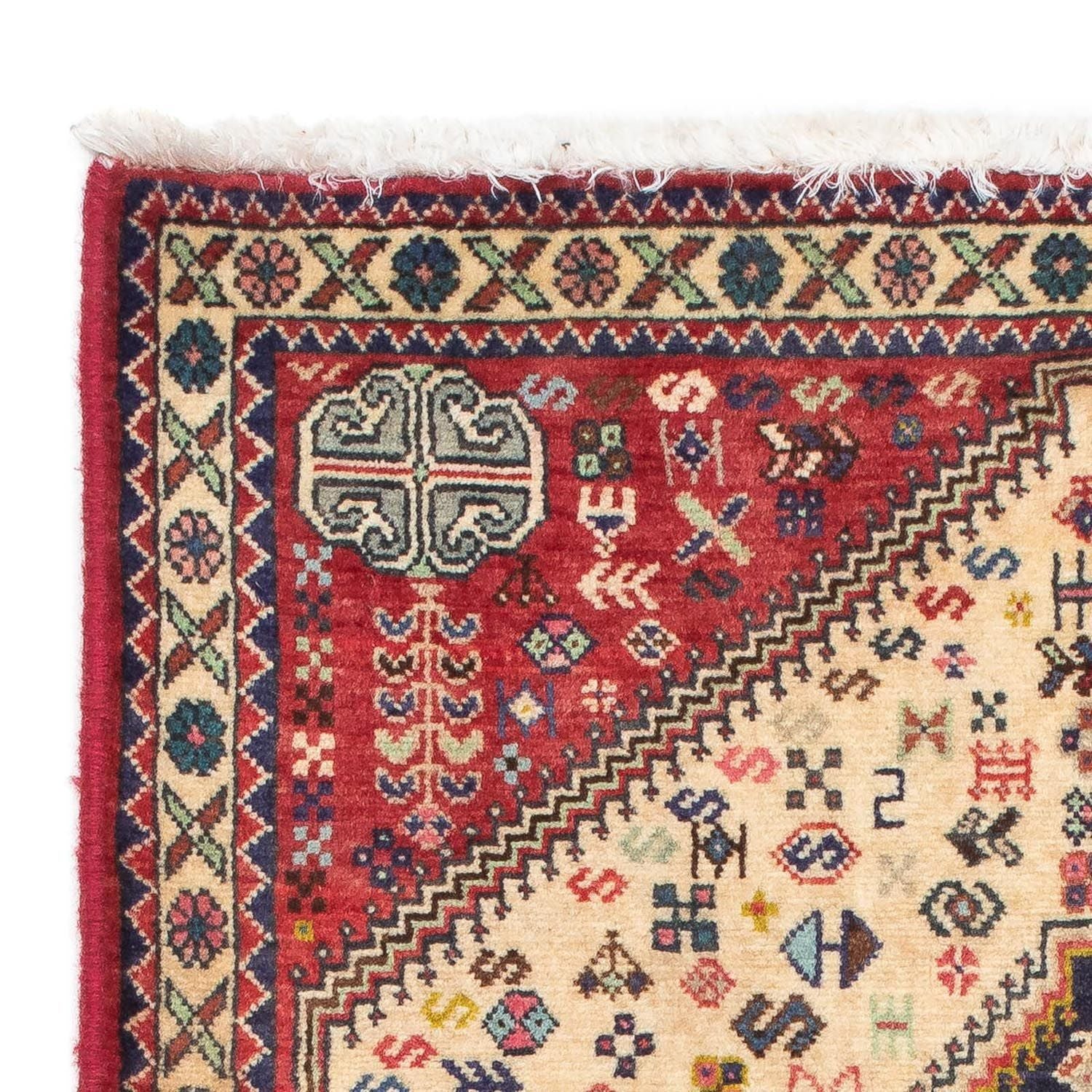 Alfombra persa - Nómada - 124 x 76 cm - rojo claro