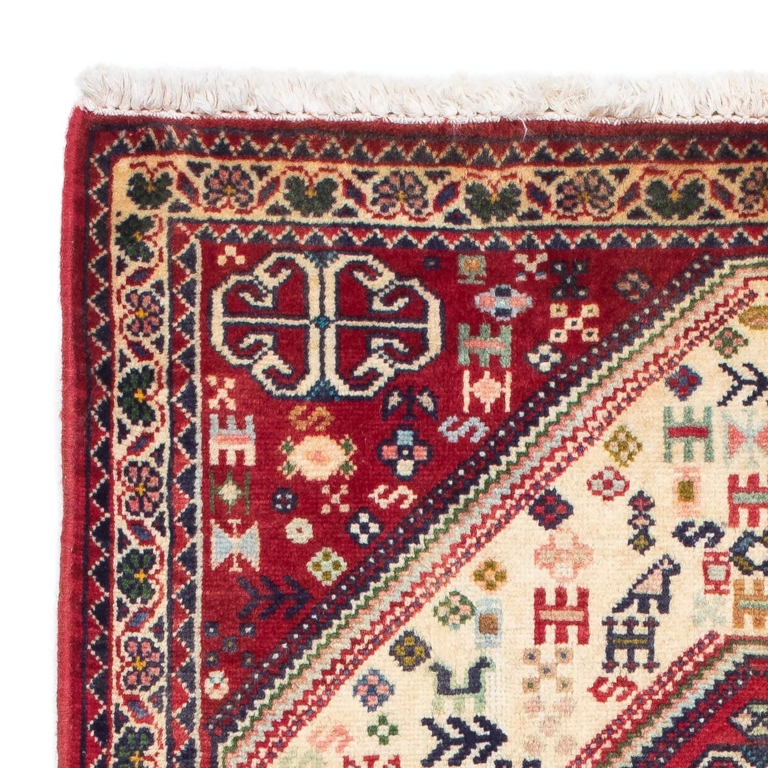 Alfombra persa - Nómada - 123 x 75 cm - rojo claro