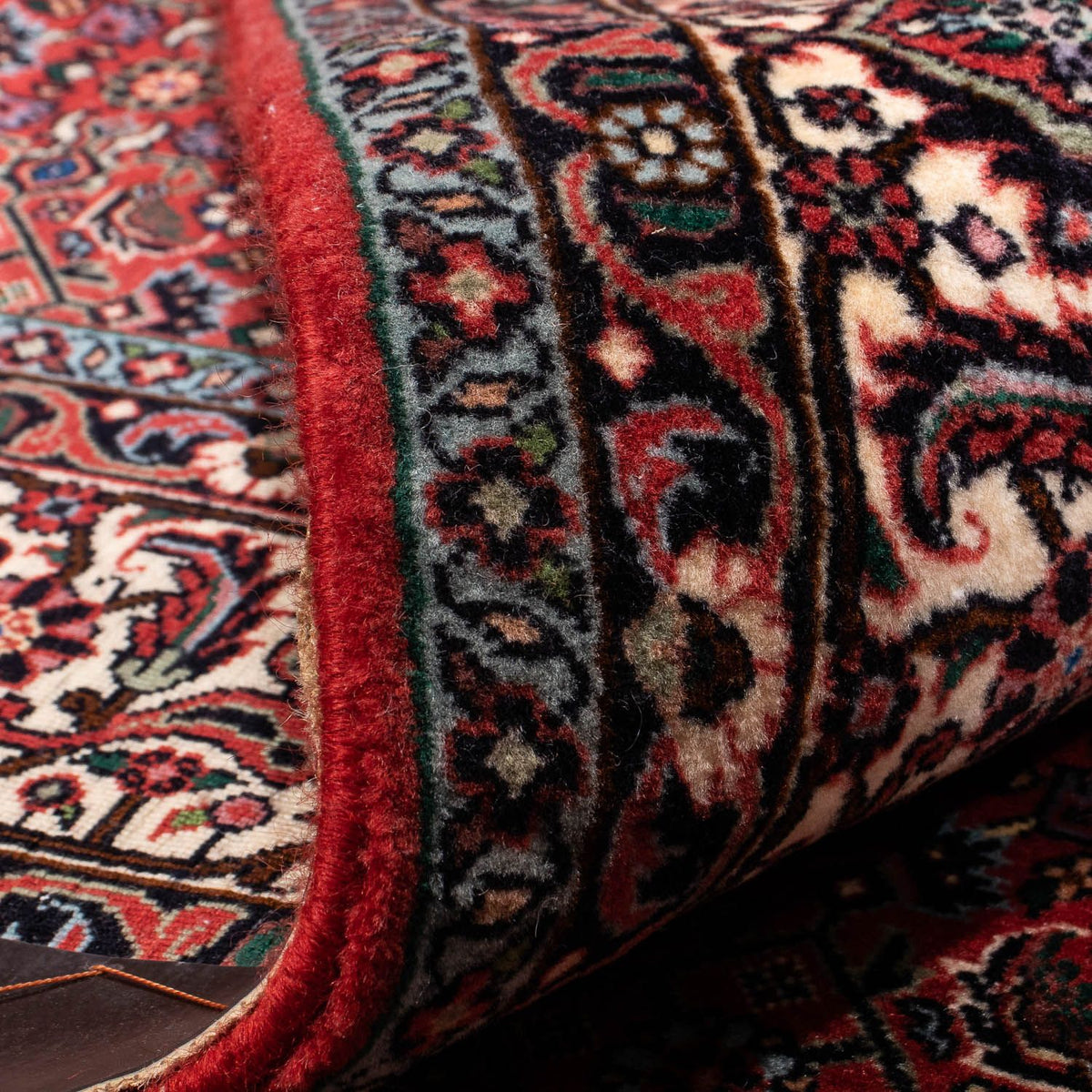 Alfombra persa - Bidjar - 243 x 173 cm - rojo oscuro