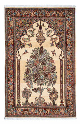 Alfombra persa - Ghom - 210 x 135 cm - beige