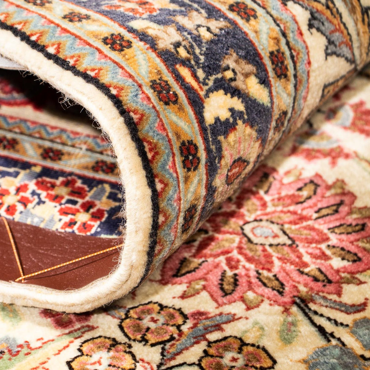 Alfombra de pasillo Alfombra persa - Ghom - 267 x 69 cm - beige