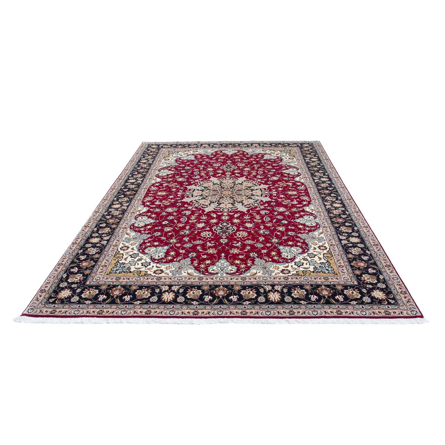 Alfombra Persa - Tabriz - Real - 307 x 204 cm - rojo oscuro