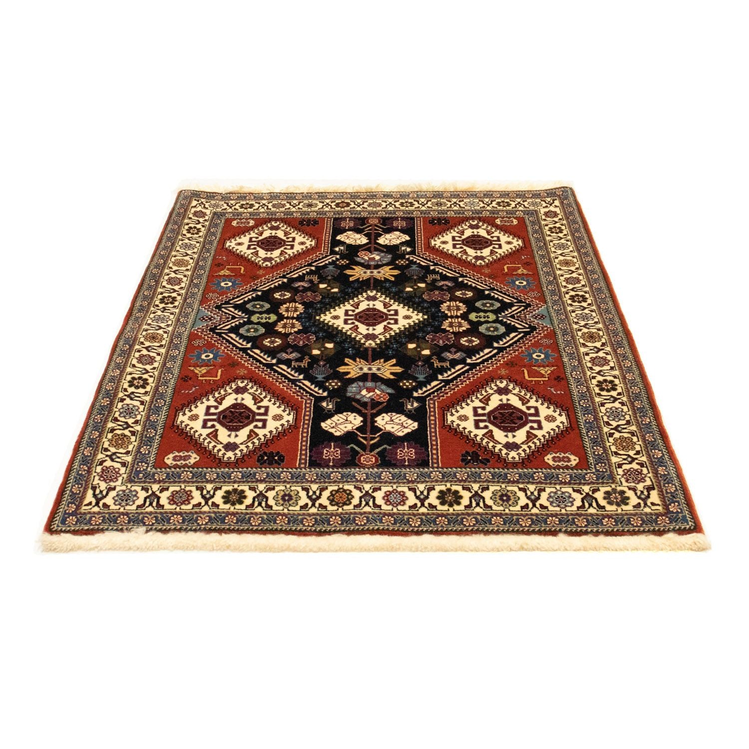Alfombra persa - Nómada - 154 x 107 cm - azul oscuro