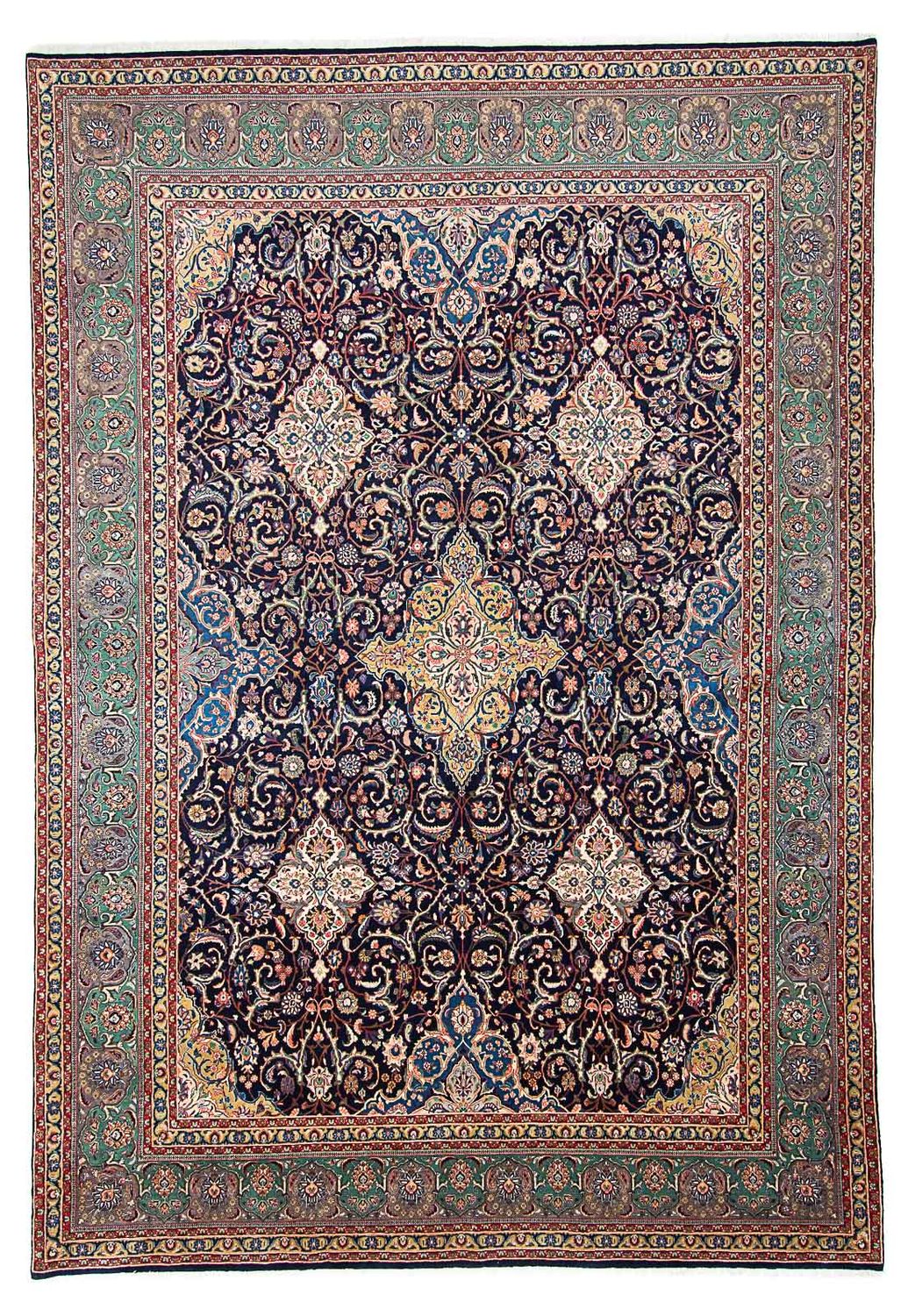 Alfombra persa - Clásica - 438 x 305 cm - azul oscuro