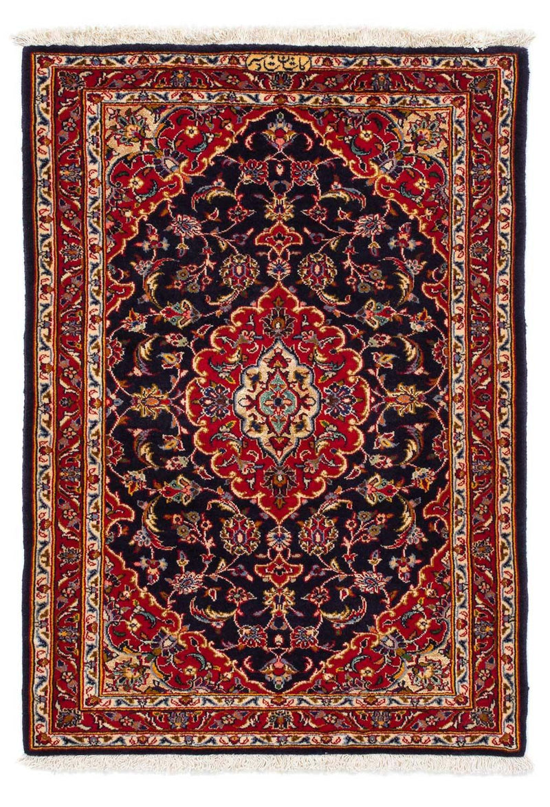 Alfombra persa - Keshan - 116 x 78 cm - azul oscuro