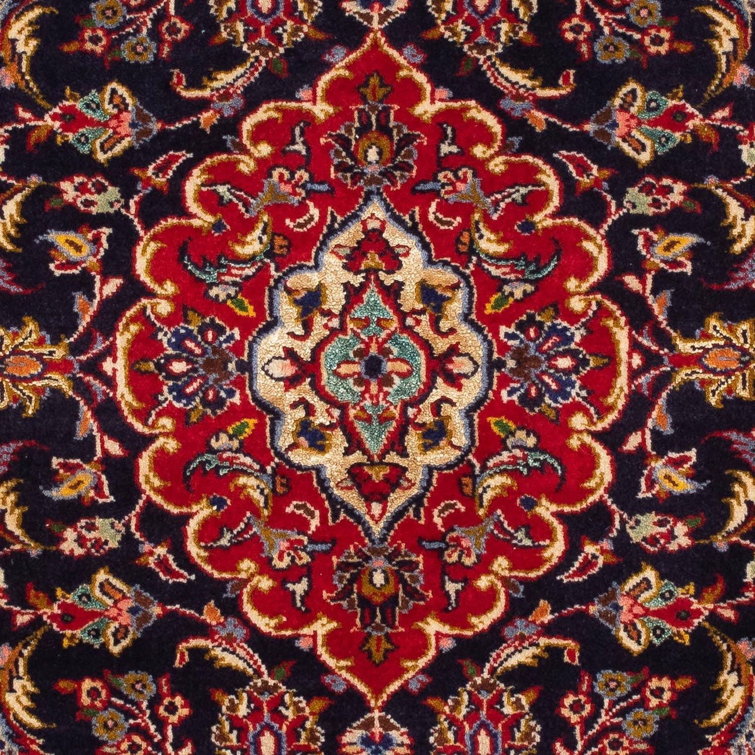 Alfombra persa - Keshan - 116 x 78 cm - azul oscuro