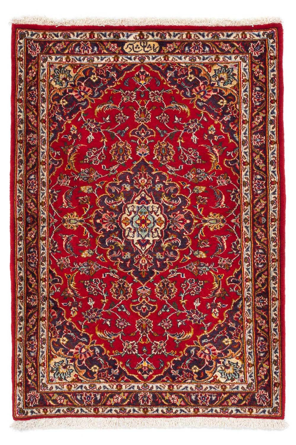 Alfombra persa - Keshan - 118 x 79 cm - rojo
