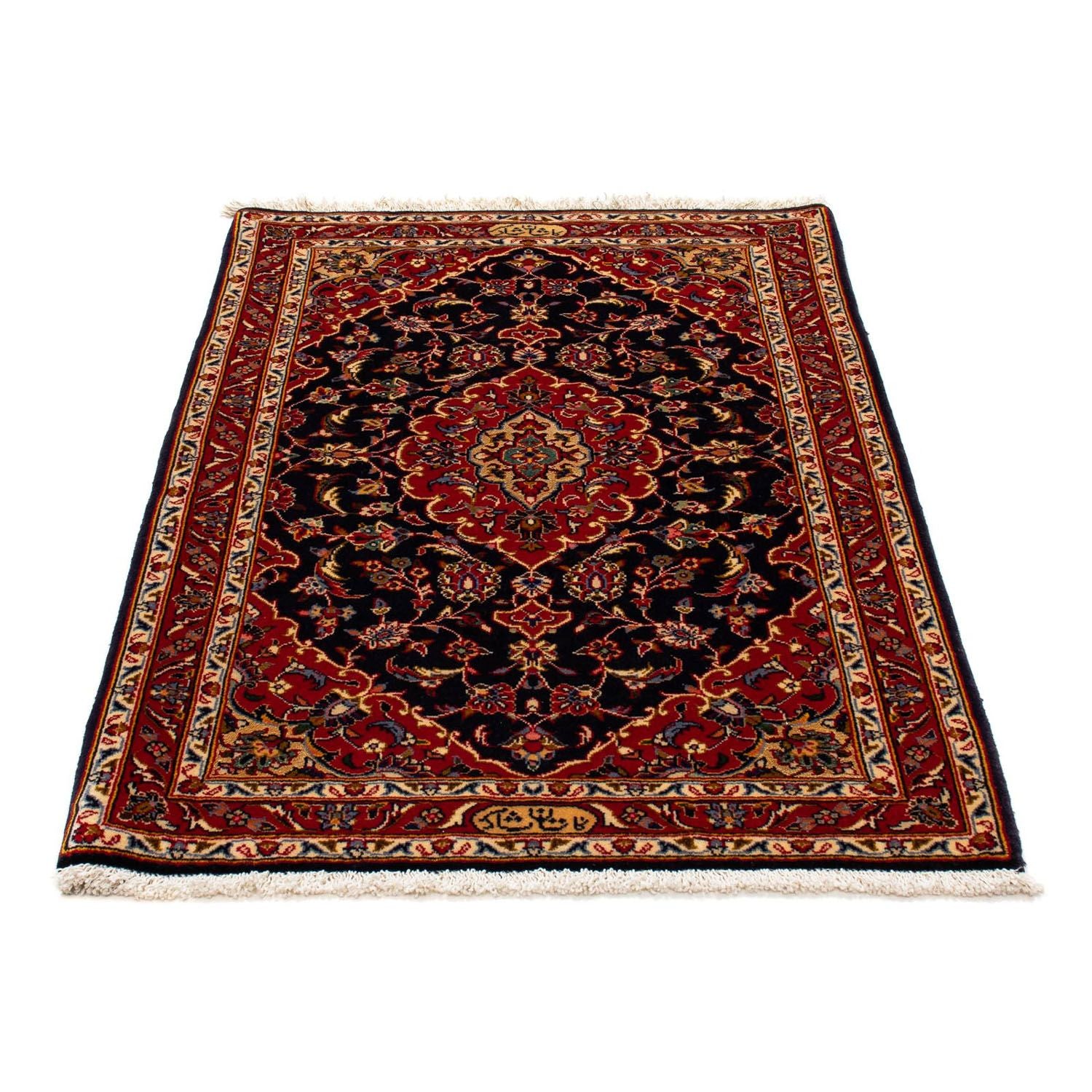 Alfombra persa - Keshan - 118 x 80 cm - azul oscuro