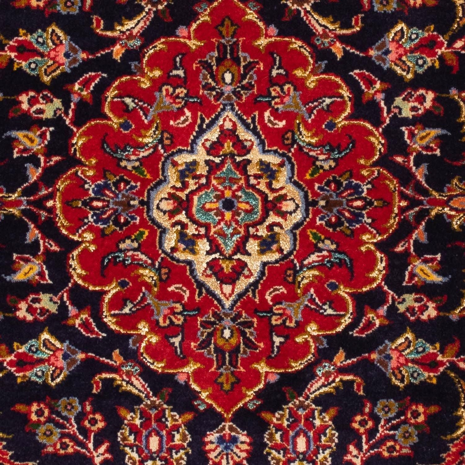 Alfombra persa - Keshan - 121 x 79 cm - azul oscuro