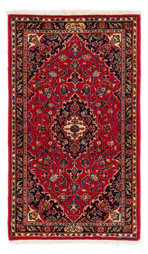 Alfombra persa - Keshan - 126 x 70 cm - rojo oscuro