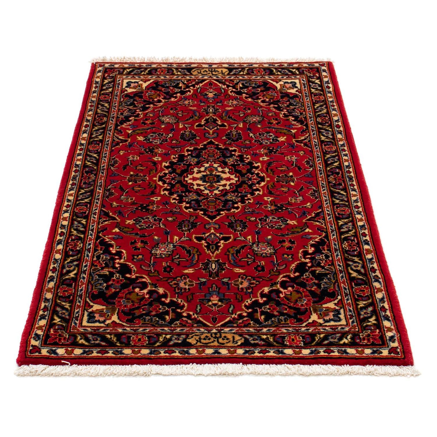 Alfombra persa - Keshan - 129 x 71 cm - rojo oscuro