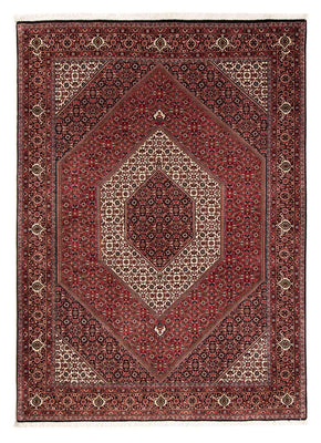 Alfombra persa - Bidjar - 238 x 175 cm - rojo oscuro